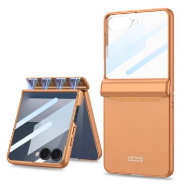 GKK Magnetic Full Coverage Case for Samsung Galaxy Z Flip7 5G (Orange) - 1