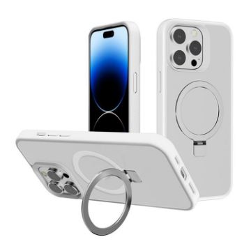 iPhone 14 Pro Max White Frosted MagSafe Holder Case by Kalebol - 1