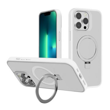 iPhone 13 Pro Kalebol Frosted MagSafe Holder PC Case (White) - 1