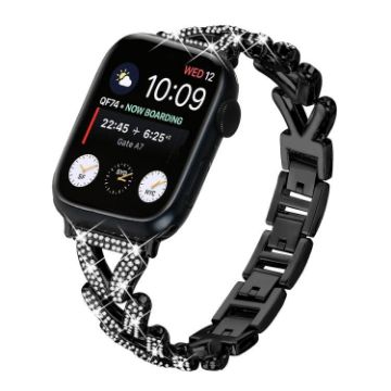 Black Diamond Metal Watch Band for Apple Watch 42-49mm - 1