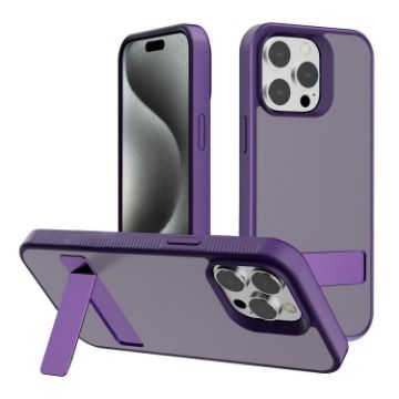 Kalebol Dark Purple Frosted Holder Case for iPhone 15 Pro - 1