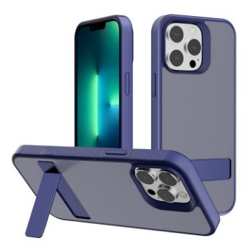 iPhone 13 Pro Max Royal Blue Frosted PC Hybrid TPU Case Holder - 1