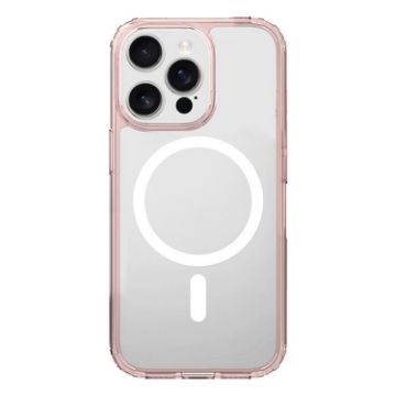 iPhone 15 Pro Kalebol MagSafe Clear Pink Shockproof Case - 1