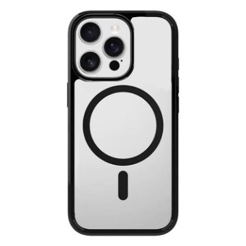 iPhone 13 Pro Max Clear MagSafe Hybrid Shockproof Case (Black) - 1