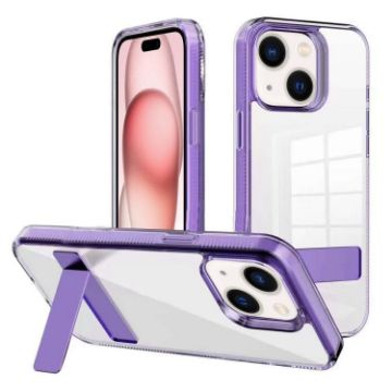 iPhone 15 Kalebol Holder Clear Acrylic TPU Case (Purple) - 1