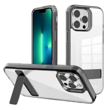 iPhone 13 Pro Kalebol Holder Clear Acrylic TPU Case (Black) - 1