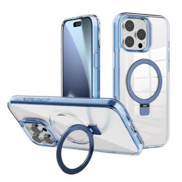 iPhone 17 Pro Kalebol Clear Blue MagSafe TPU Case Holder - 1