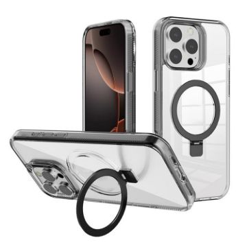 iPhone 16 Pro Max Kalebol Clear TPU MagSafe Case (Black) - 1