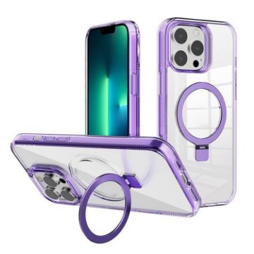 iPhone 13 Pro Kalebol Purple MagSafe Holder Clear TPU Case - 1