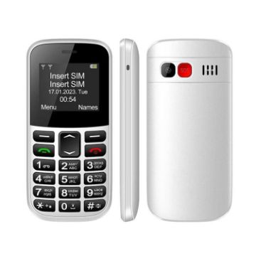 MXMID B210 Keypad Phone, 1.77", LED, Big Keyboard, 2G, Dual SIM, White - 1