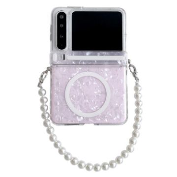 Huawei Pura X Pink MagSafe Case with Bracelet & Shell Texture - 1