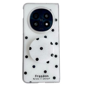 OPPO Find N5 Phone Case with Holder - Glitter Powder Dots, White - 1