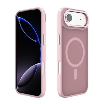 iPhone 17 Air MagSafe Frosted Pink Case with Metal Lens Frame - 1