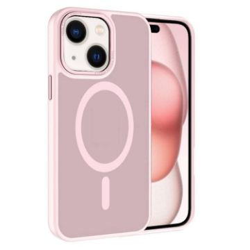 iPhone 15 Plus Pink MagSafe Case with Metal Lens Frame - 1