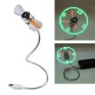 Flexible USB LED Fan with Time Display, DC 5V Mini Clock Light - 1