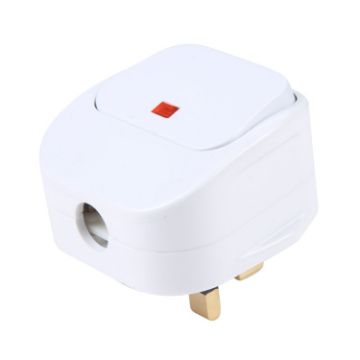 13A UK Wall Plug Adapter with On/Off Switch & Fuse - 1