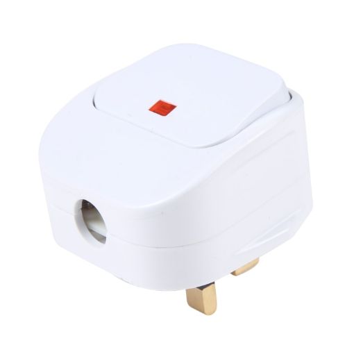 13A UK Wall Plug Adapter with On/Off Switch & Fuse - 1