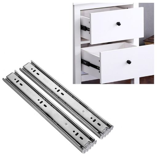 10" Mute Stainless Steel 3-Section Ball Sliding Drawer Rail 25cm - 1
