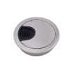 2 PCS 50mm Zinc Alloy Desk Grommet Covers - Brushed Steel Finish - 2