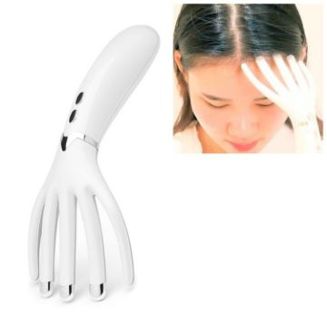 Rechargeable White Mini Portable Multifunctional Head Massager Comb - 1