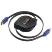 1.8m HDMI 1.4 Gold Plated Retractable Flat Cable (Black) - 2