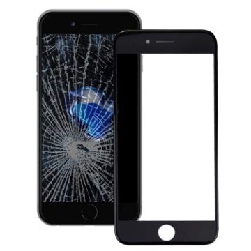 iPhone 7 Plus Front Glass Lens & LCD Bezel Frame (Black) - 1