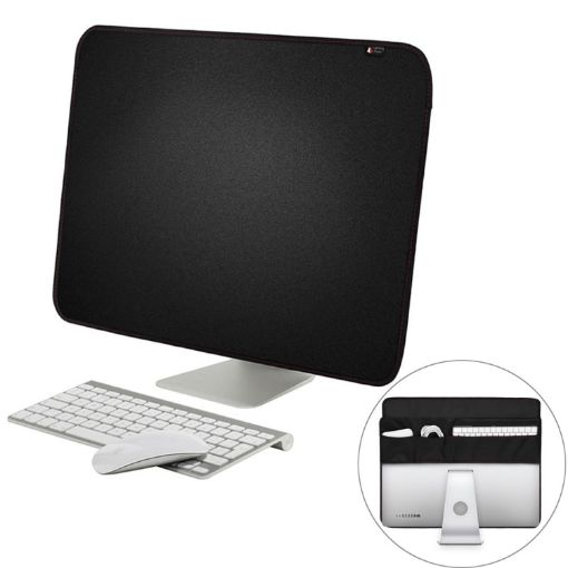 21" iMac Dustproof Cover with Pocket, 54.5x38.1cm, Black - 1