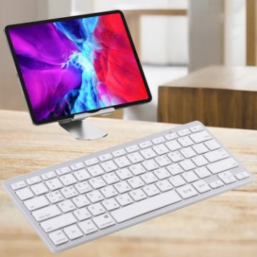 Ultra-thin WB-8022 Wireless Keyboard for Tablets & Smartphones, Silver - 1