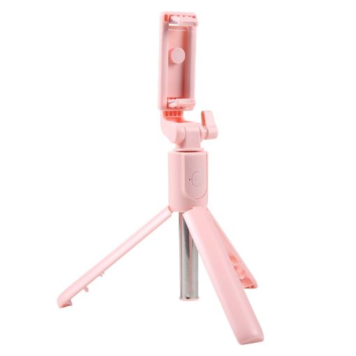 R1 Pink Multifunctional Bluetooth Selfie Stick Tripod - 1