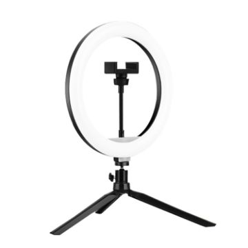 Adjustable 10" LED Fill Light with Tripod & Phone Clamp - 1
