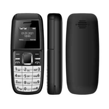 Mini BM200 Phone, 0.66", MT6261D, 21 Keys, Bluetooth, MP3, Dual SIM, 2G (Black) - 1