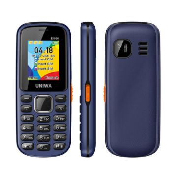 UNIWA E1808 Elder Phone, 1.77", SC6531E, 2G, Triple SIM, Blue - 1