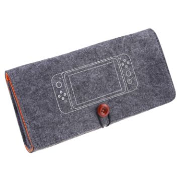 Dark Gray Portable Soft Felt Handbag for Nintendo Switch Storage - 1