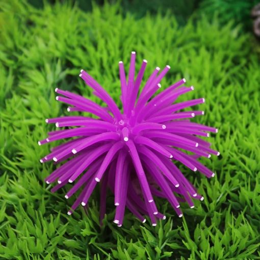 Purple Sea Urchin Ball Coral Decoration, TPR, 13cm, Size: L - 1