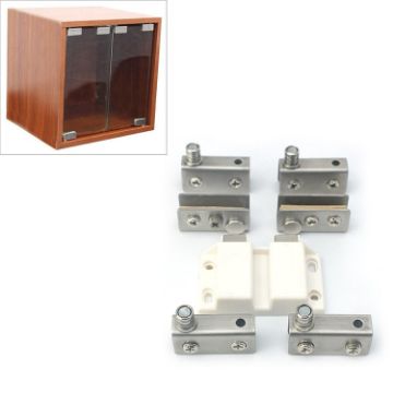 Double Door Glass Cabinet Hinge - Touching Exhibition Clip - 1