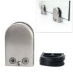 Matte Polished 201 Stainless Steel Glass/Wood Clamp Bracket 9-14mm - 1