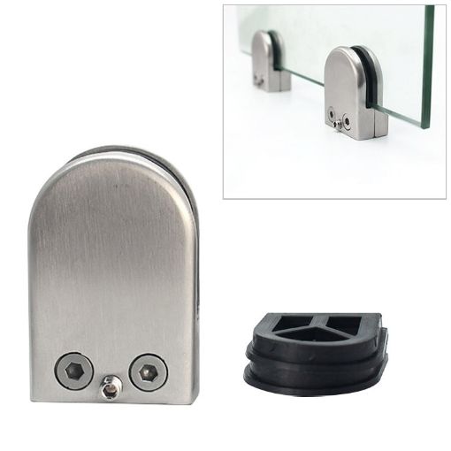 Concave Bottom Matte Polished Steel Railing Glass Clamp 5-8mm - 1