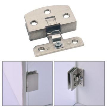 Glass Hinge, Open Hole Free, Brushed Surface, L, 8-10mm - 1