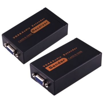 VGA & Audio Extender 1920x1440 HD 100m Cat5e/6 Adapter US Plug - 1