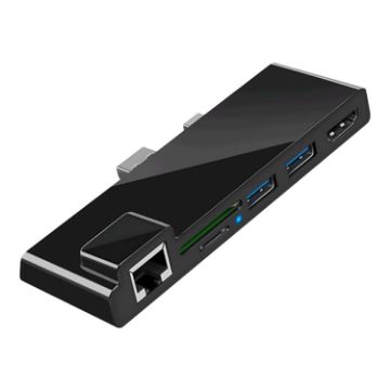 Rocketek SH768 6 in 1 USB/HDMI/RJ45/SD/TF HUB for Surface Pro 5/6 - 1