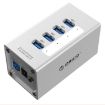 ORICO A3H4 Aluminum 4 Port USB 3.0 HUB with Power Supply (Silver) - 1