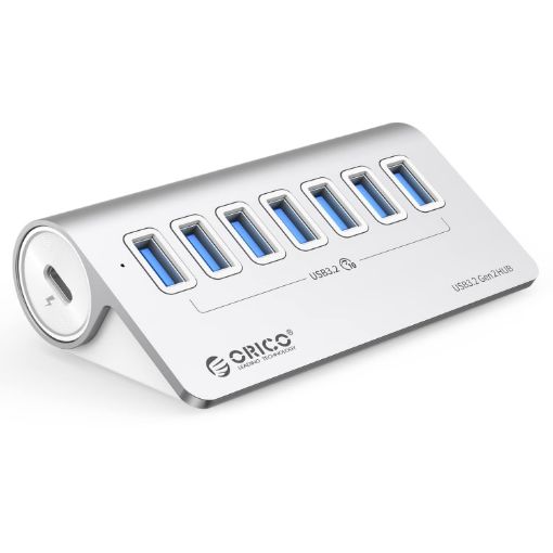 ORICO M3U7-G2 Aluminum 7-Port USB 3.2 Gen2 10Gbps HUB Silver - 1