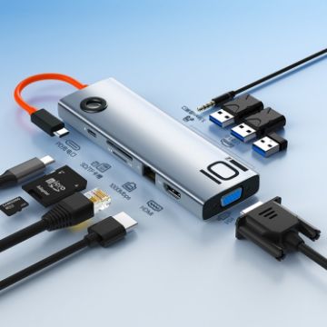 ROCK TR30 Type-C to HDMI VGA USB 3.0 Multi Splitter Docking Hub - 1