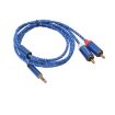 REXLIS 3610 3.5mm to Dual RCA Gold Audio Cable, 1m Blue Braided - 4