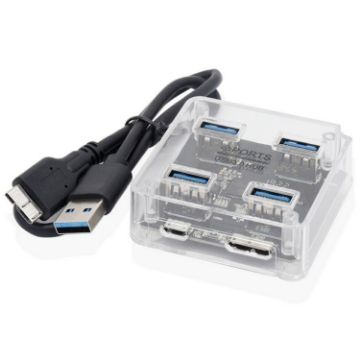 4 in 1 Multifunctional USB3.0 Transparent Desktop HUB - 1