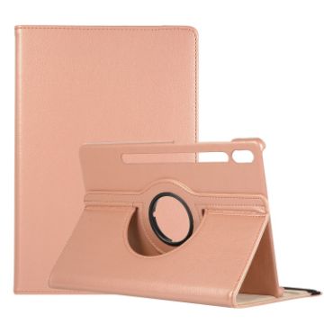 Samsung Galaxy Tab S7 FE T730 360 Rose Gold Leather Case - 1