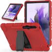 Samsung Galaxy Tab S7+/S7 FE/S8+ 3-Layer Case with Holder (Red/Black) - 2