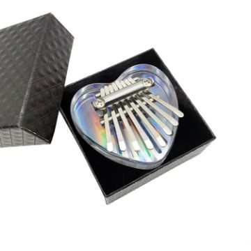 Mini Dazzle 8 Tone Heart Kalimba Acrylic Thumb Piano Instrument - 1
