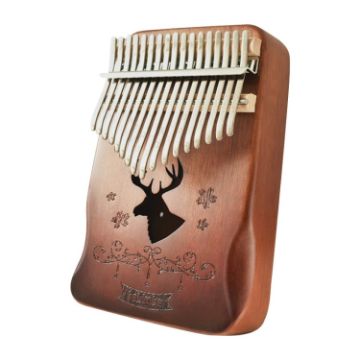 Acacia Wood 17 Tone Kalimba Thumb Piano (Brown-Reindeer) - 1