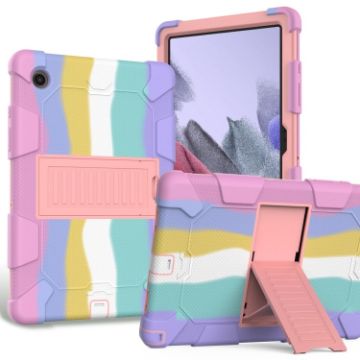 Galaxy Tab A8 2021 Two-Color Robot Case (Colorful/Rose Gold) - 1